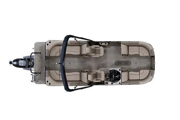 Top view of a 2021 Veranda VR22RC pontoon boat.