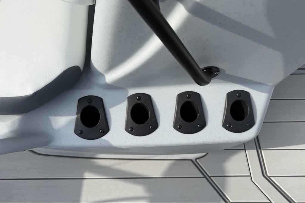 2026 Tracker Bass Tracker Classic CC boat rod holders on deck.