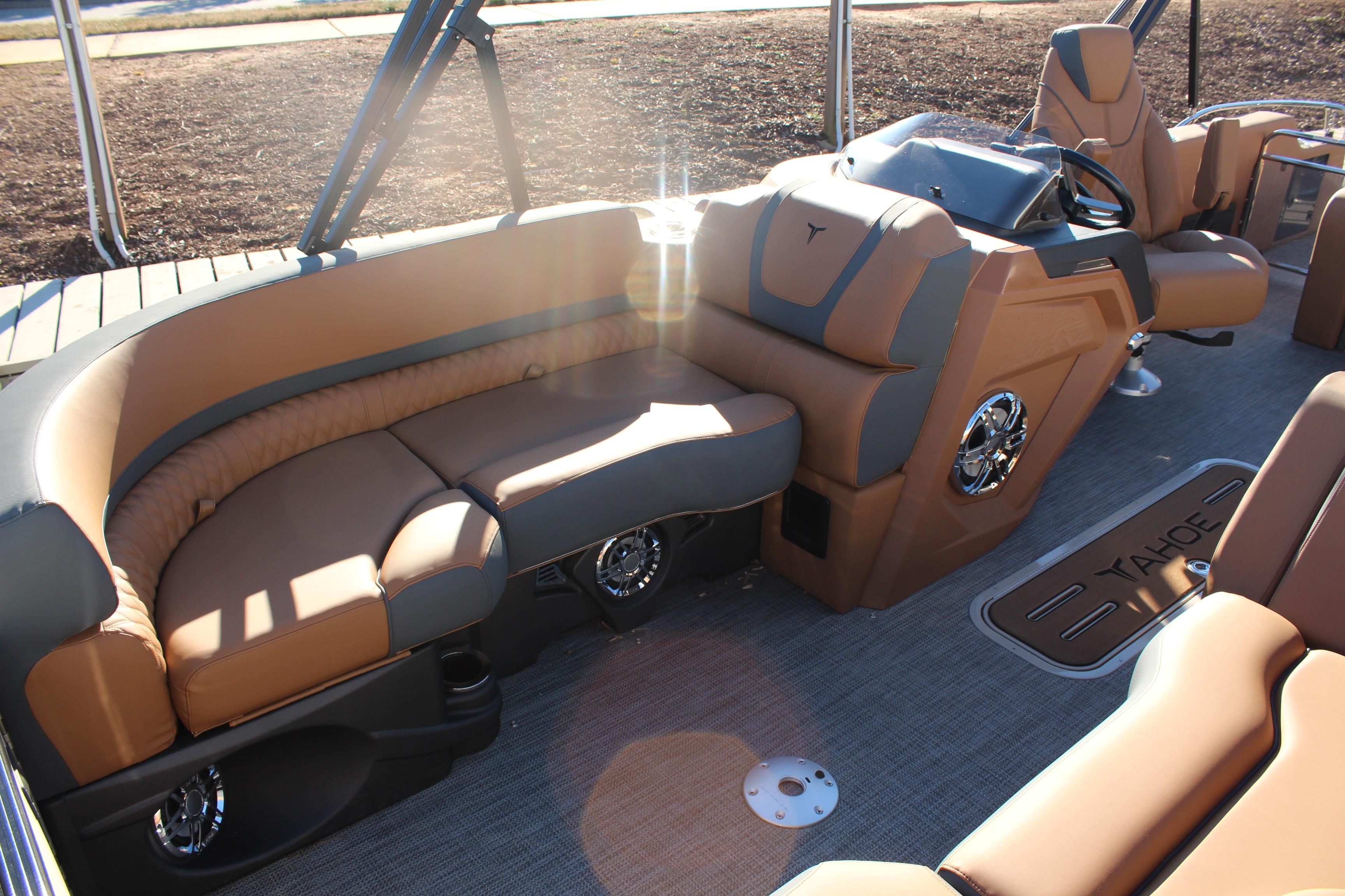 2026 Tahoe Pontoon Cascade Versatile Rear Bench interior with luxurious seating and modern design.