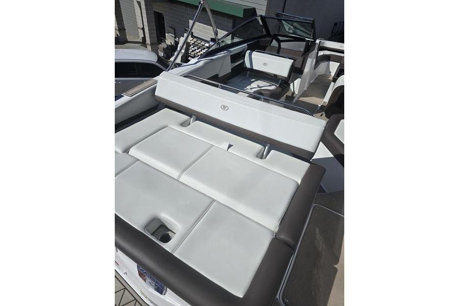 2022 Cobalt R4 boat interior with spacious seating and modern design.