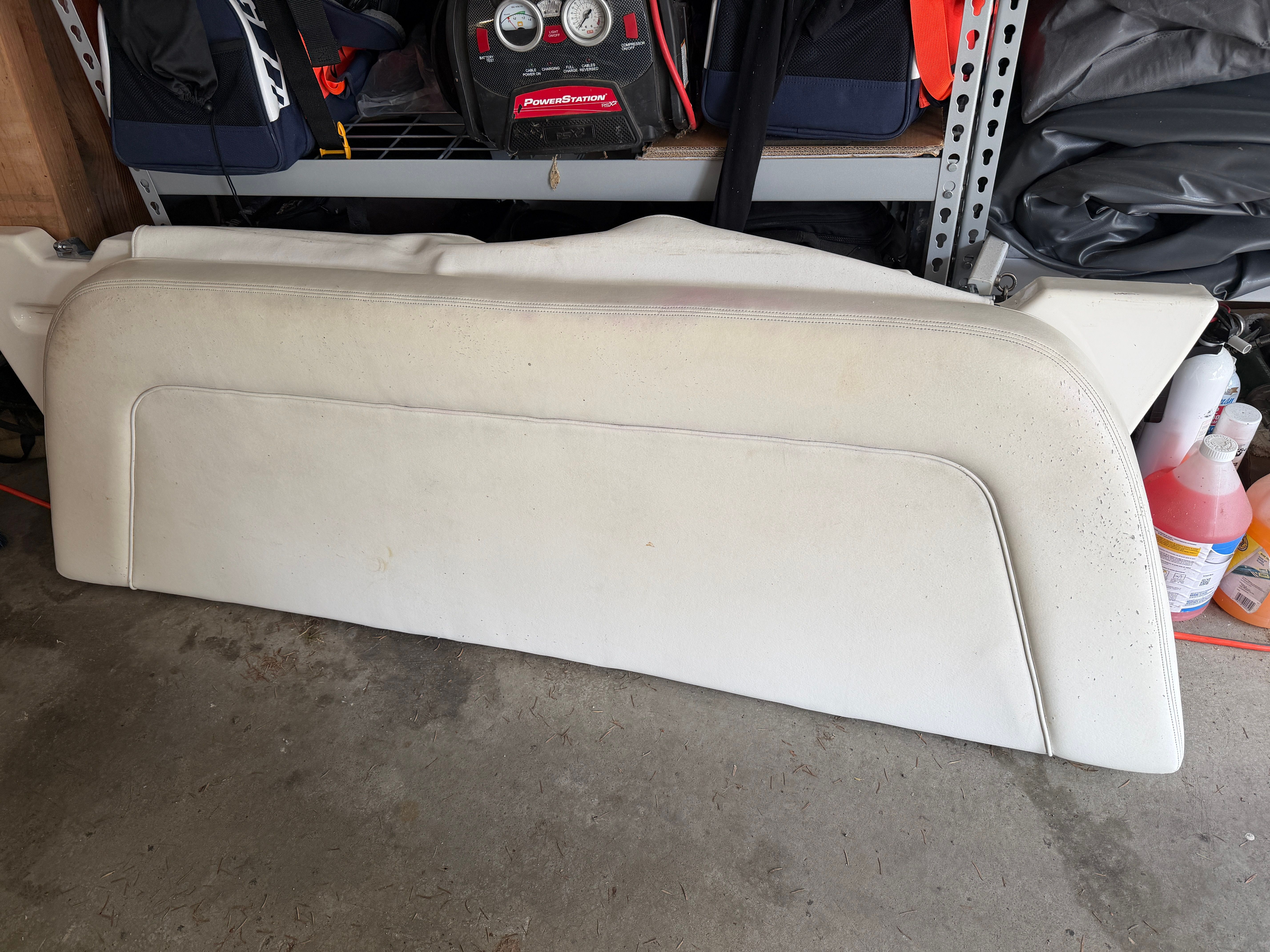 Sea Ray 290 Amberjack 2005 boat seat cushion in storage.