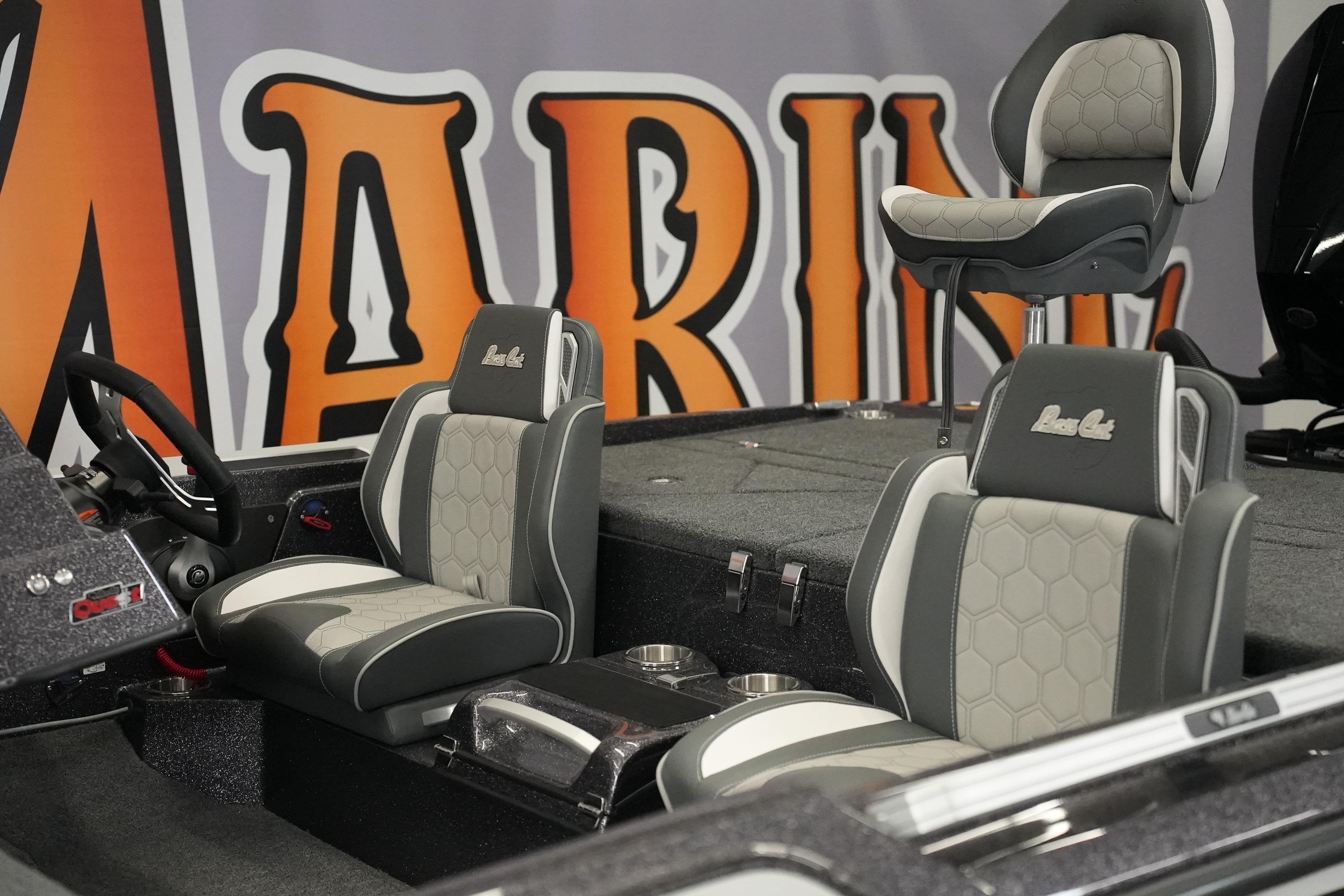 2026 Bass Cat Puma STS boat interior with stylish seating and modern design.