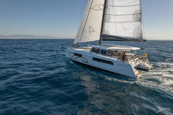 2025 Nautitech 44 Open sailing on open sea under clear skies.