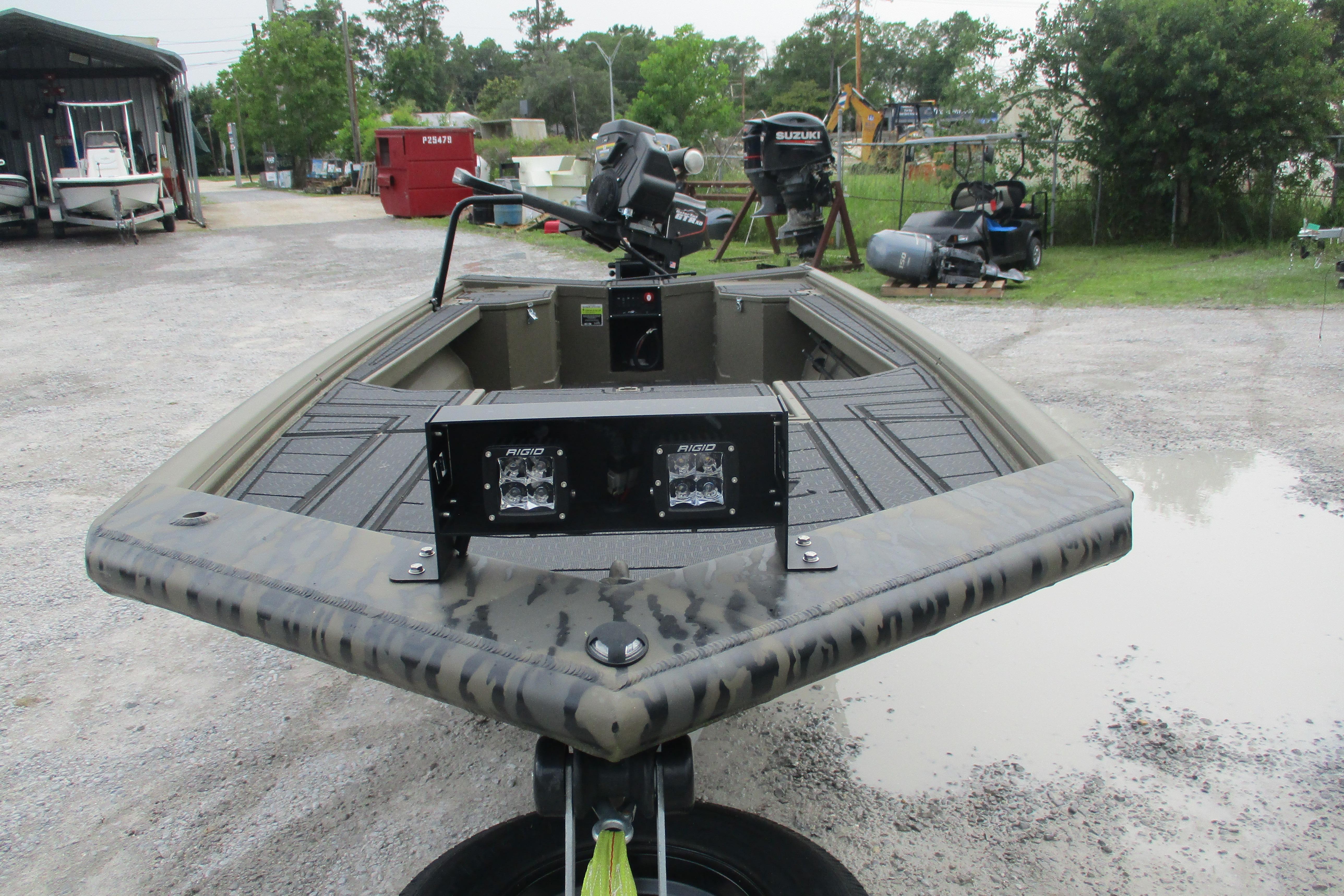 2026 Gator Tail 1854 Extreme boat with Rigid lights, parked outdoors.