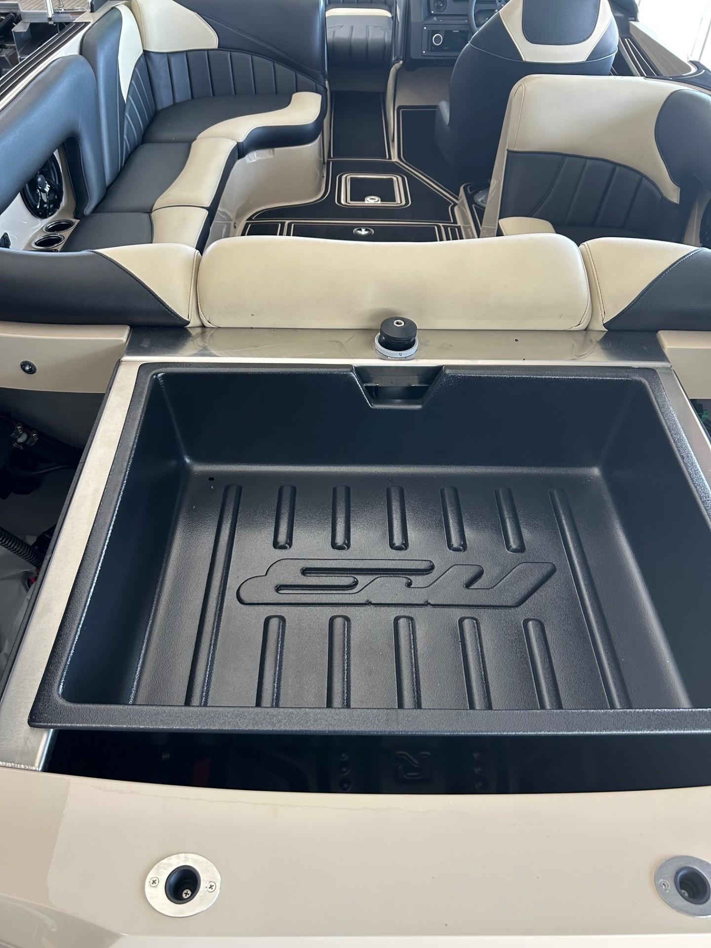 2024 MB F22 Tomcat interior with sleek seating and storage compartment.