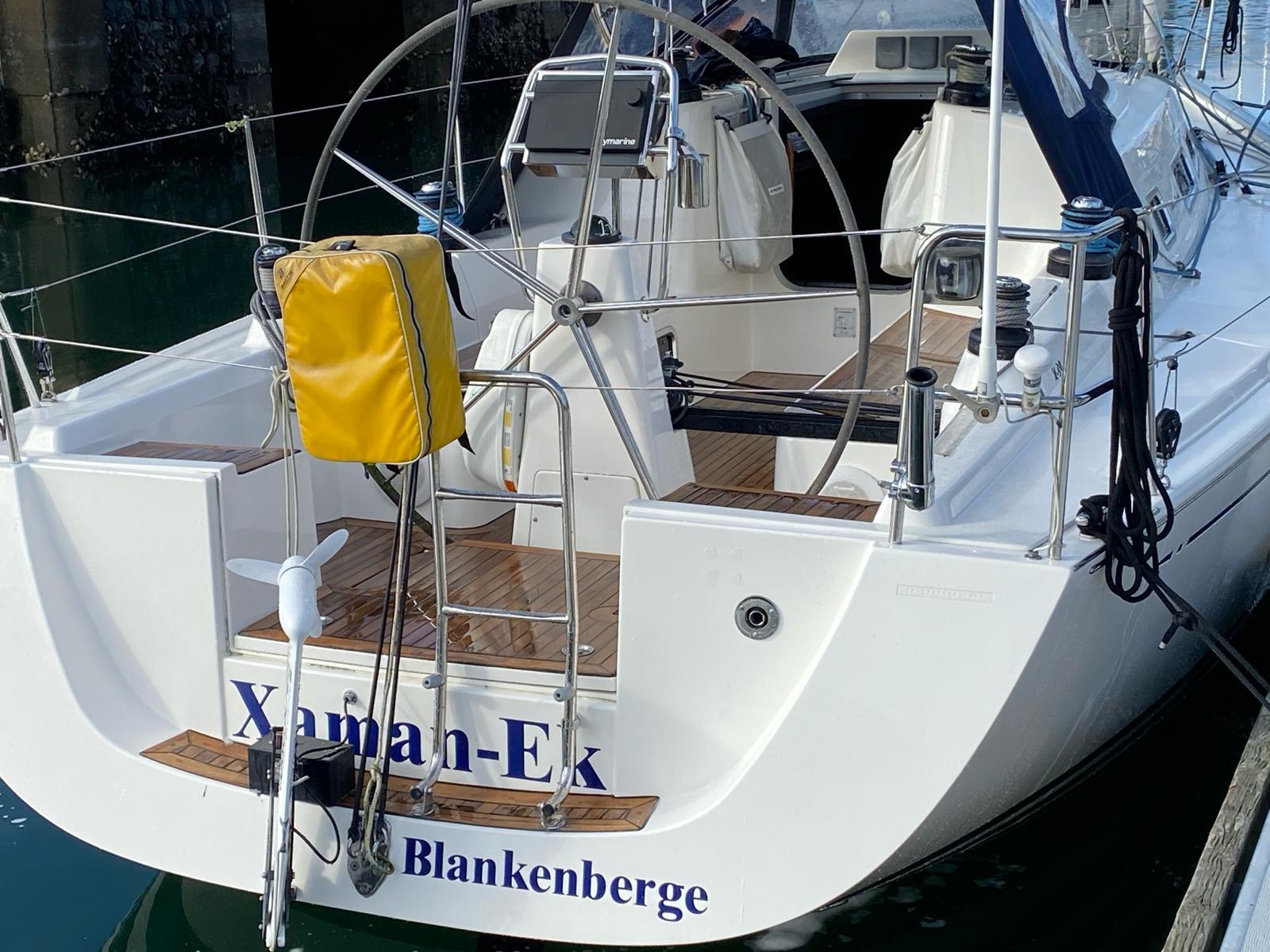 X-Yachts X-34 sailboat, 2009 model, docked in Blankenberge harbor.
