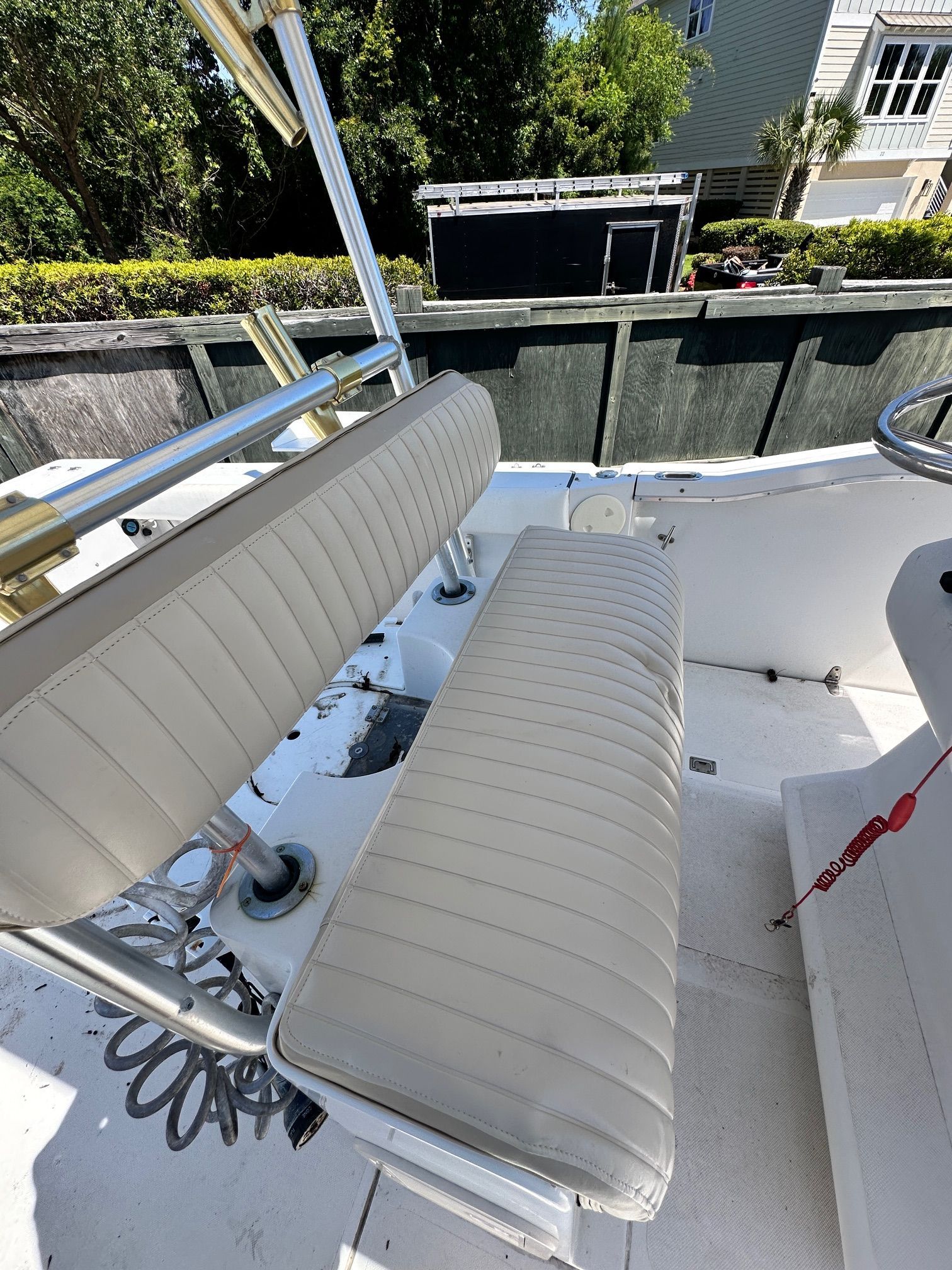 Interior view of a 1999 Glacier Bay 260 Canyon Runner boat.
