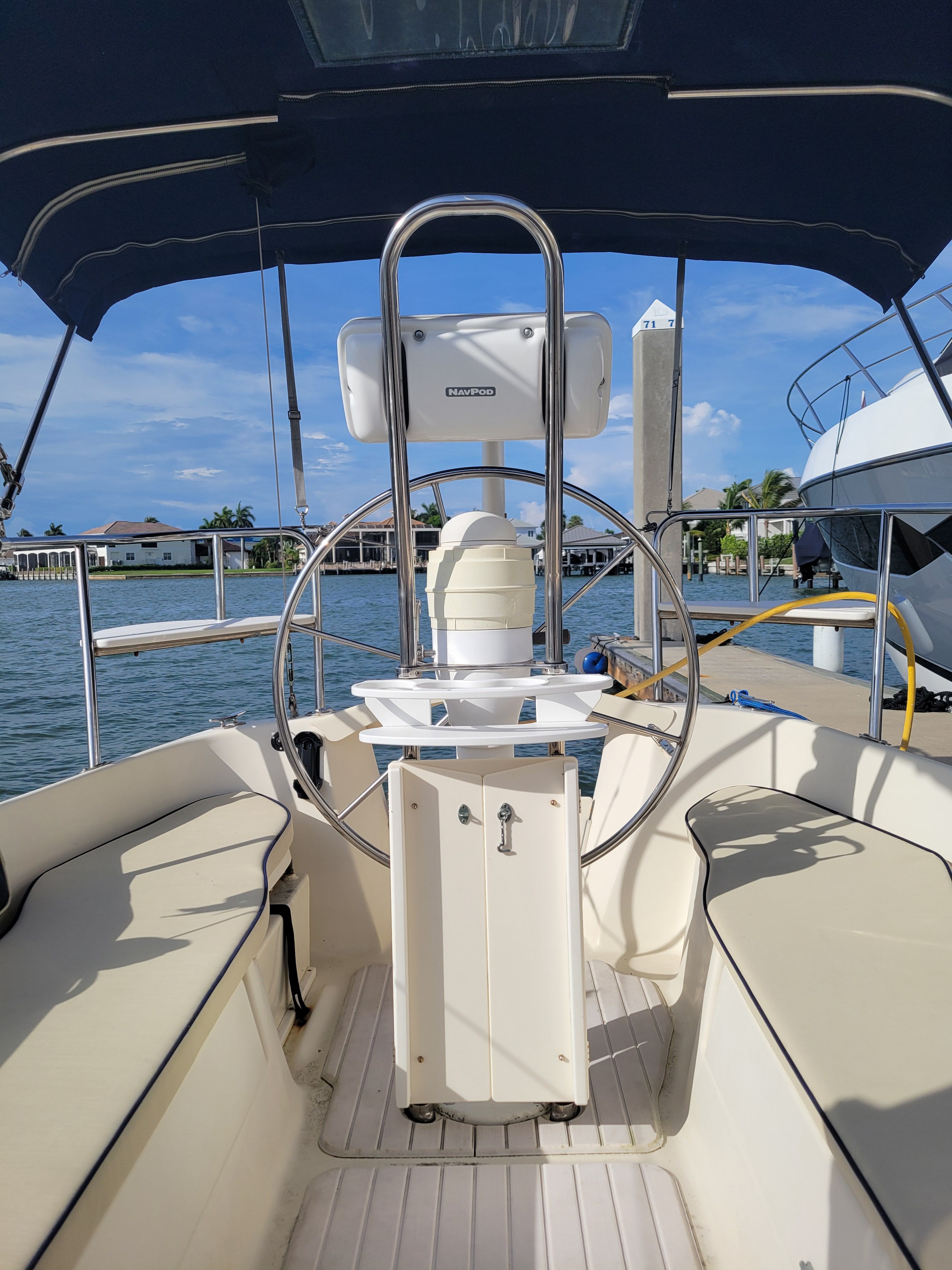 Interior view of a 2018 Hake Seaward 26 RK yacht on water.