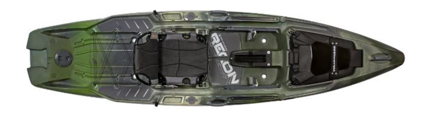2023 Wilderness Systems Recon 120 kayak, top view, green and black design.
