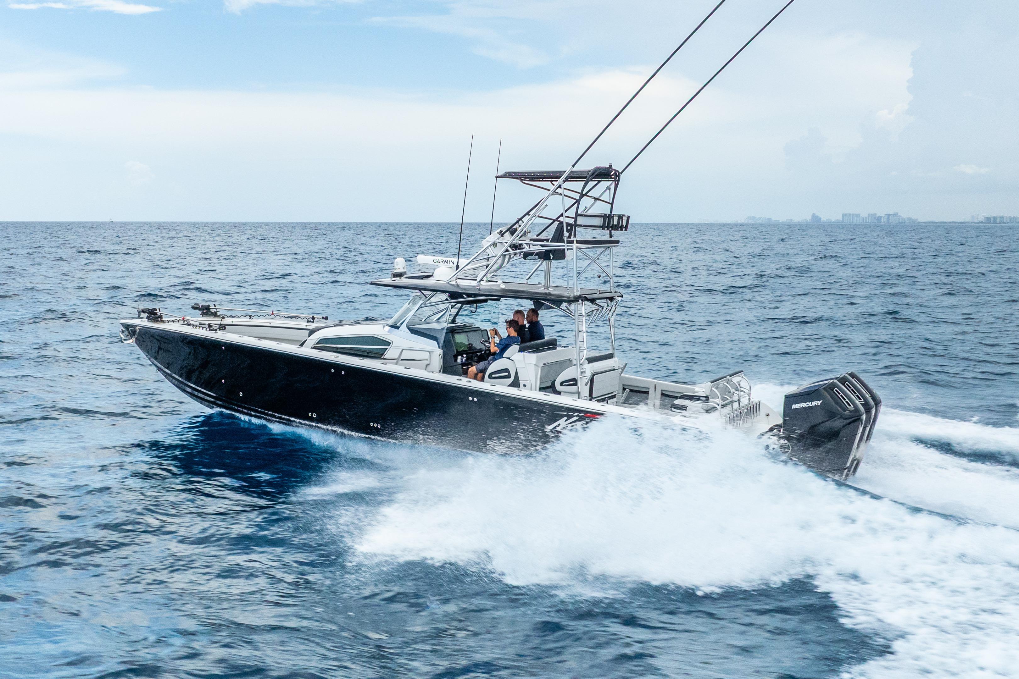 2024 Nor-Tech 452 Super Fish cruising on open ocean waters.
