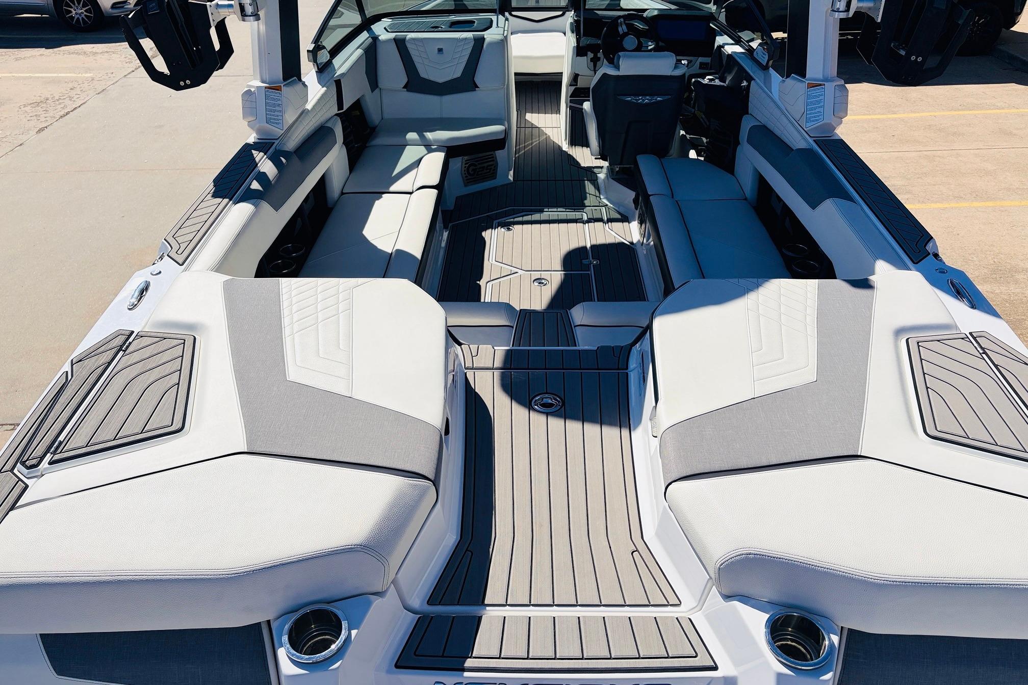 2023 Nautique Super Air Nautique G25 interior with sleek seating and modern design.