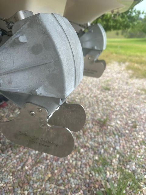 Close-up of propellers on a 2005 Yamaha AR230 HO boat.