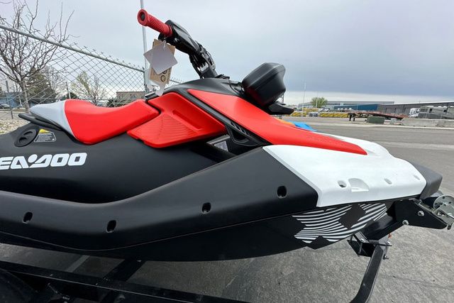 A 2026 Sea-Doo PWC SPARK TRIXX 90 sits on a trailer.