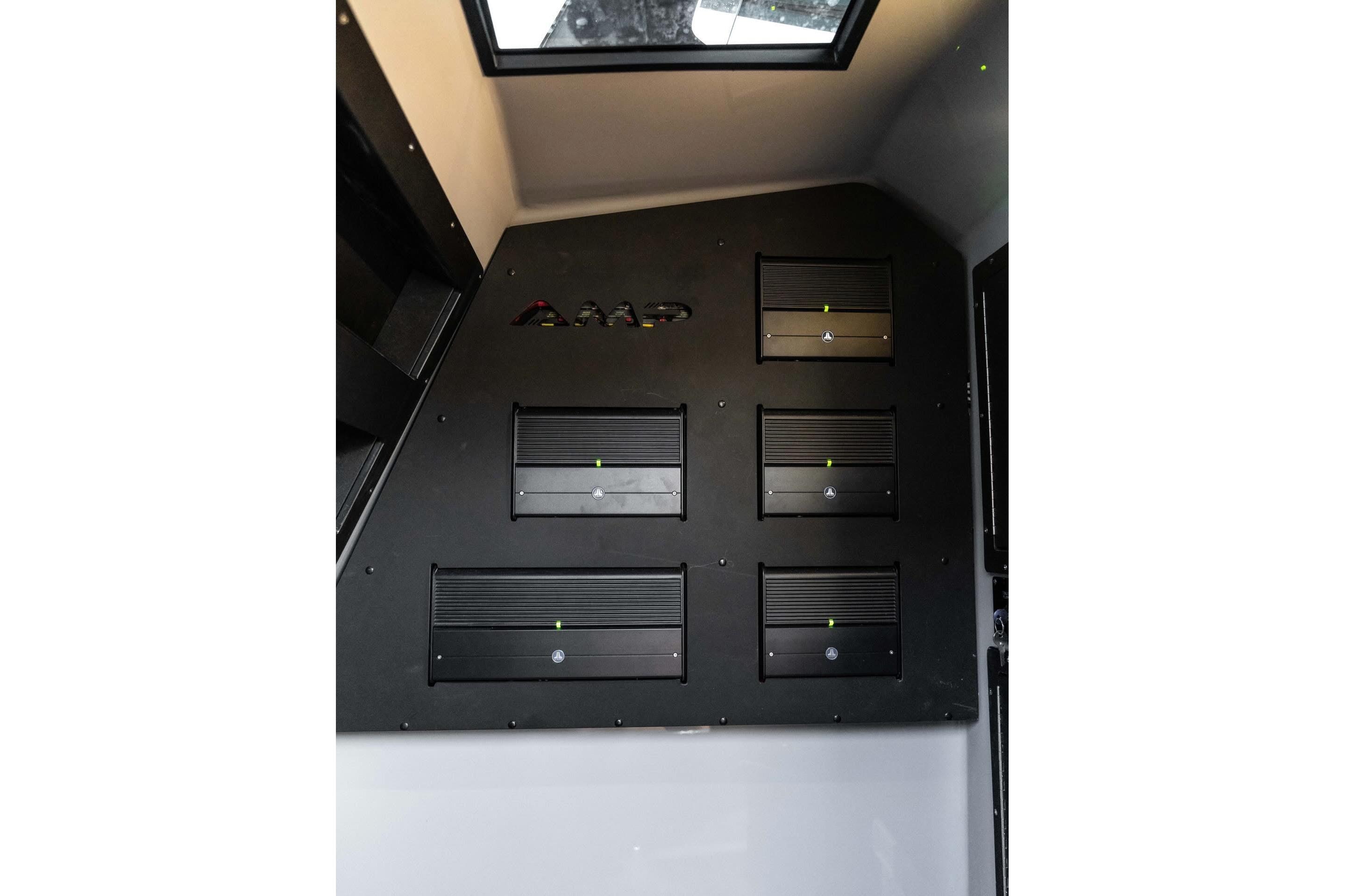 Interior view of AMP 34S 2027 model showcasing sleek black panel design.