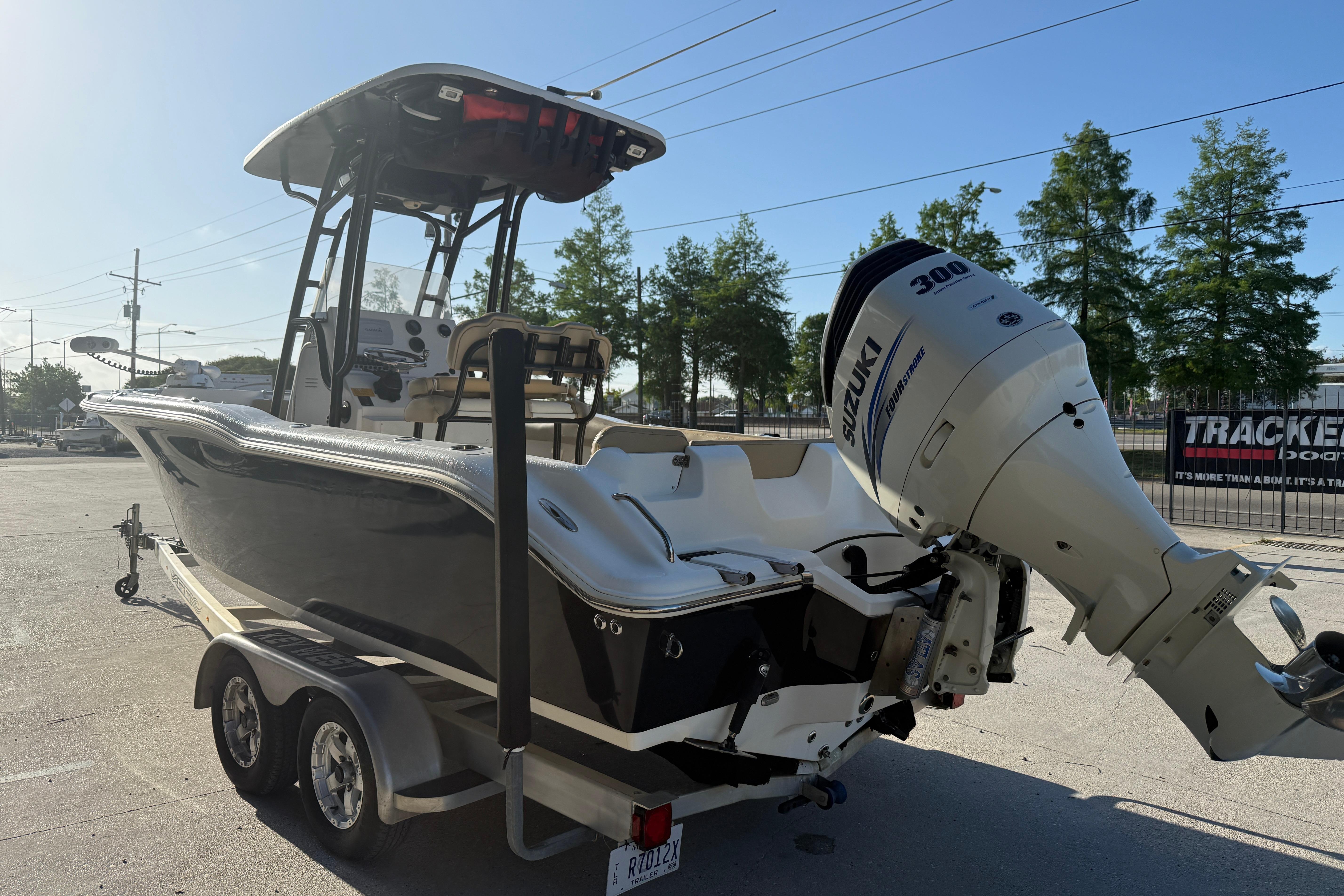 2016 Key West 239 FS boat with Suzuki 300 engine on trailer.