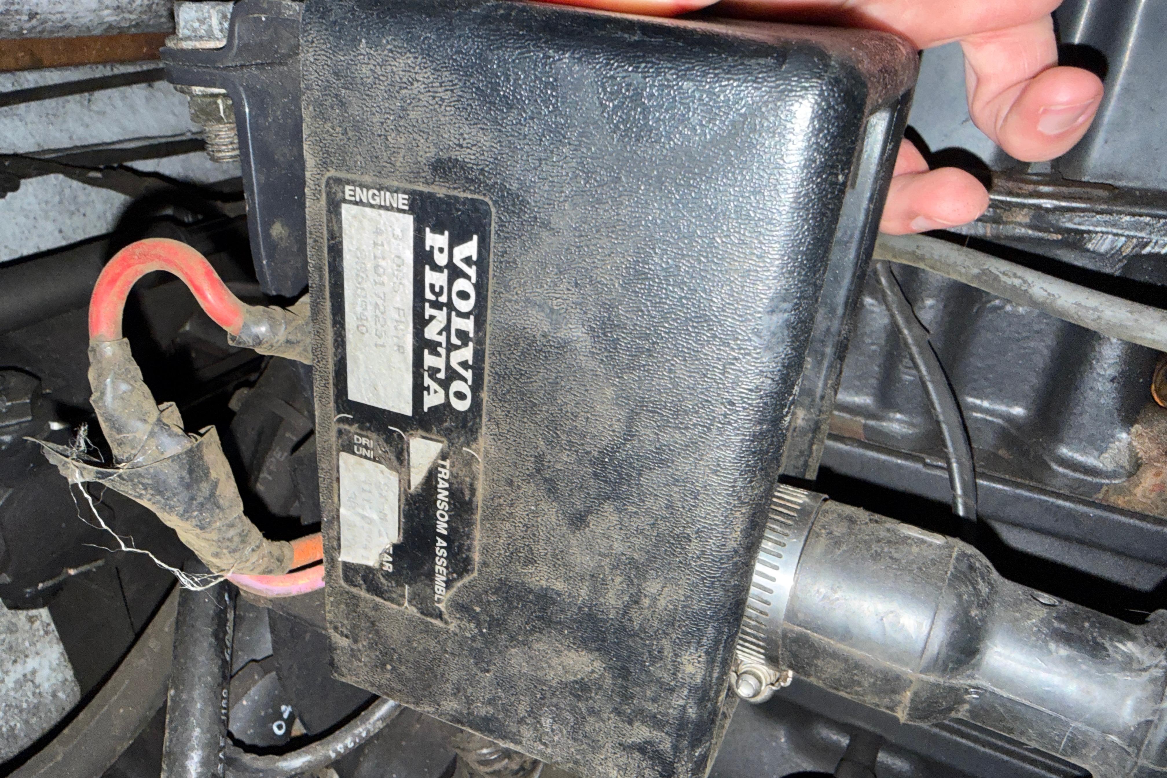 Volvo Penta engine component in a 1999 Four Winns 170 Horizon LE boat.
