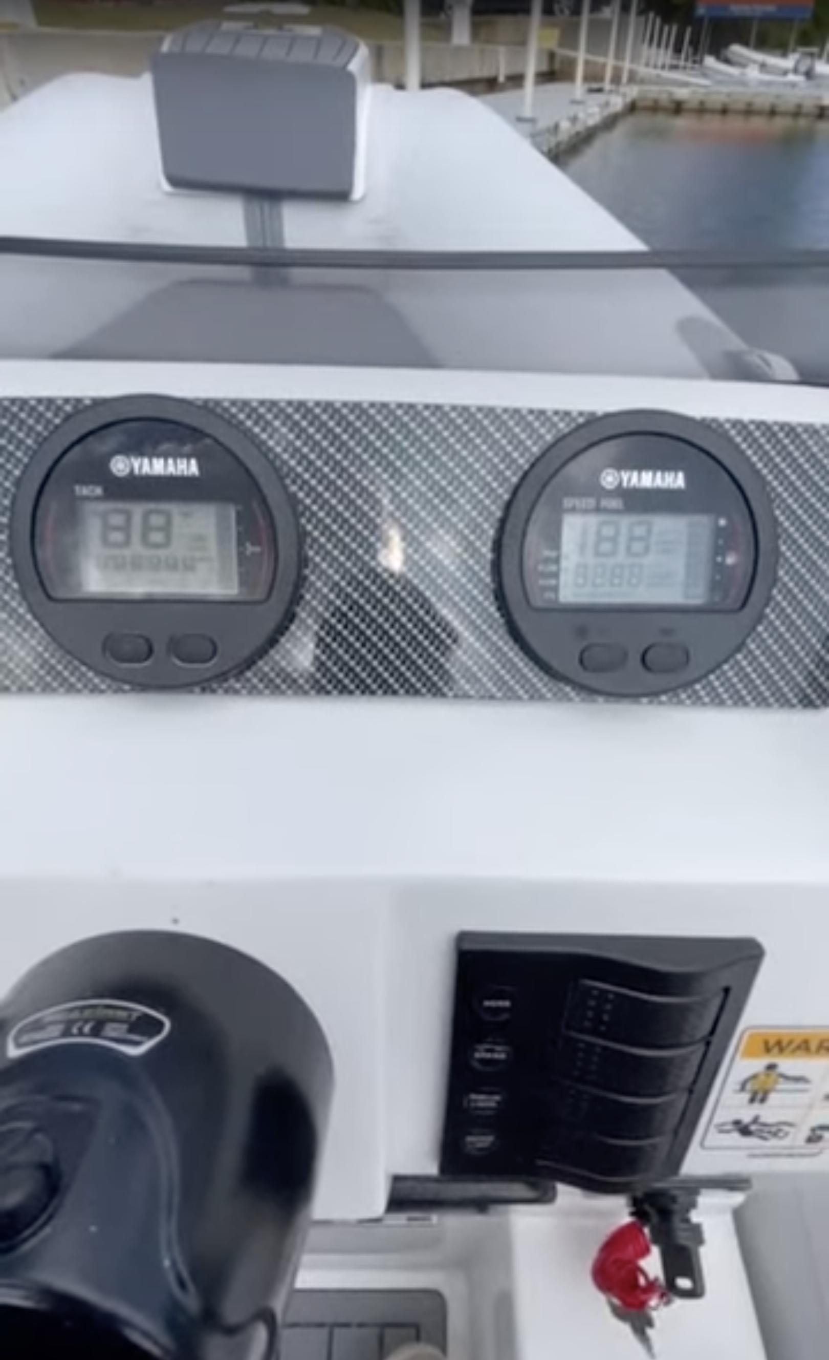 2023 Northstar Axis 3.8 dashboard with Yamaha gauges and controls.