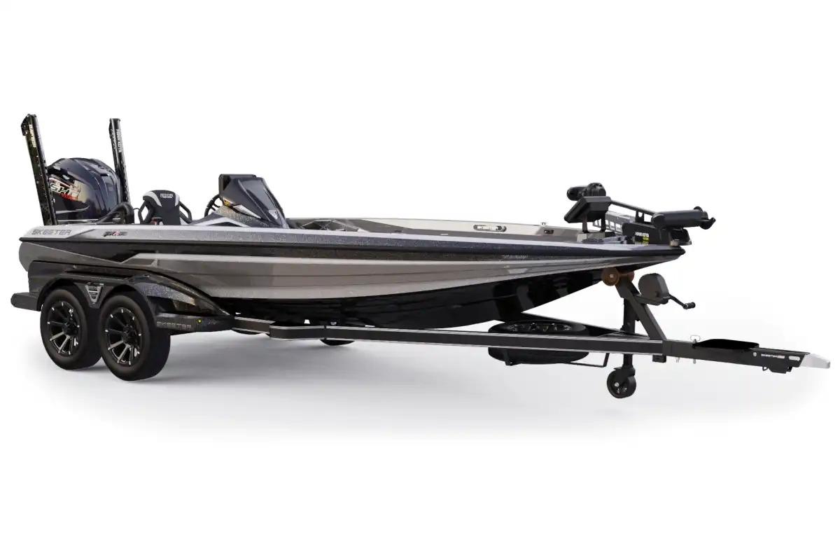Manufacturer Provided Image: 2026 Skeeter FXR20 FLEX bass boat on trailer, featuring sleek design and modern equipment.
