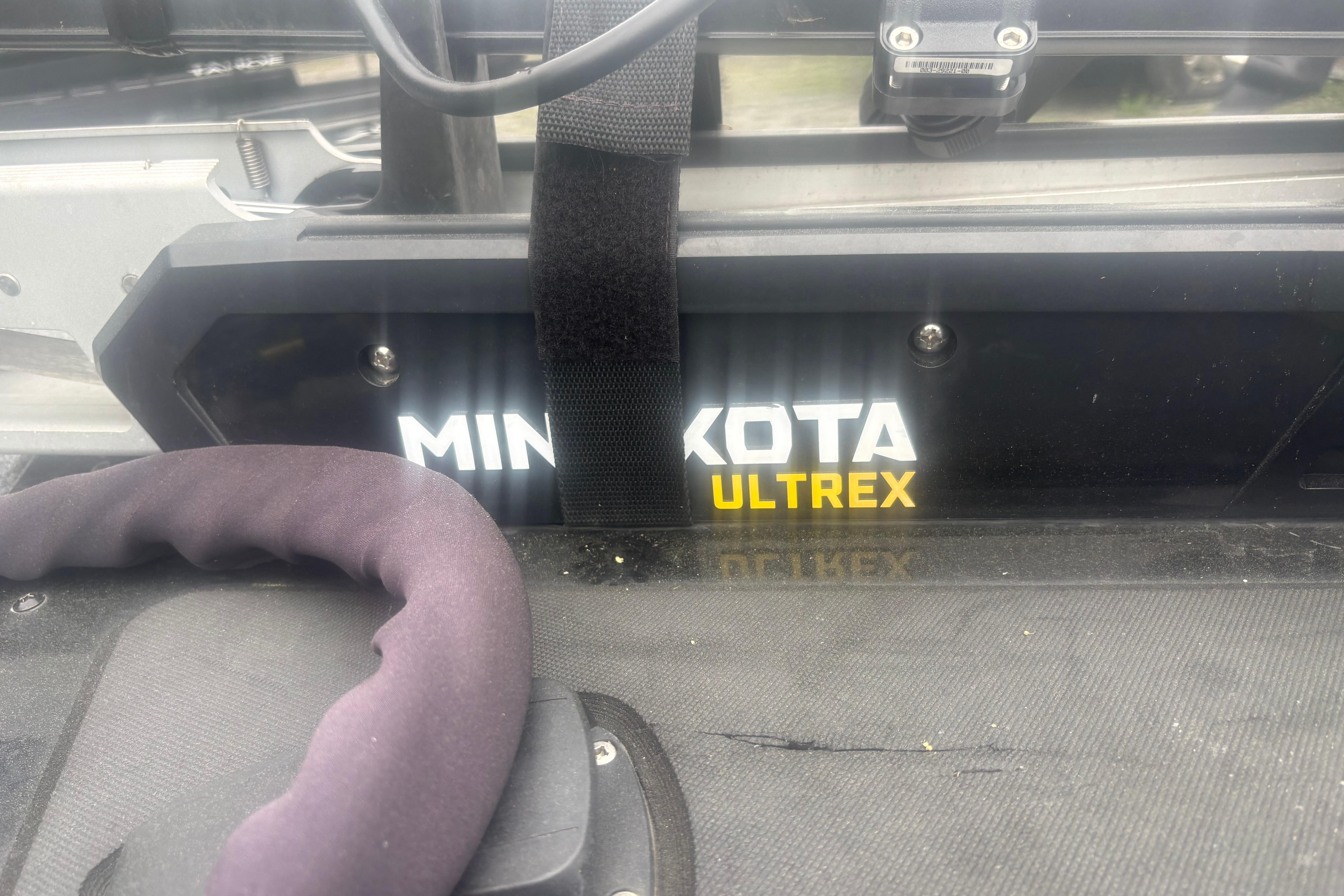 Minn Kota Ultrex on 2020 Bass Tracker III Classic boat, close-up view.