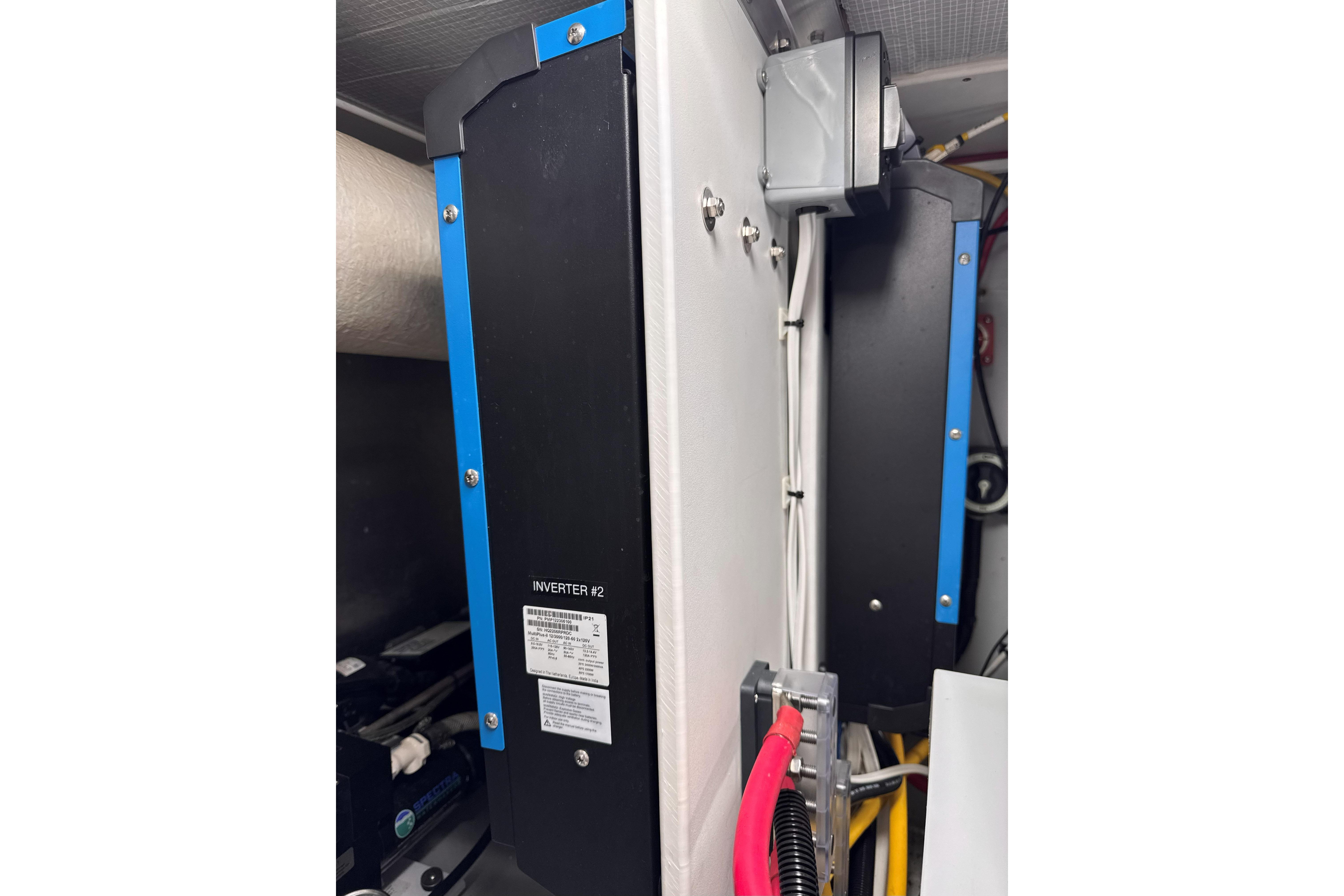 Electrical inverter setup on a 2007 American Tug 41 boat.