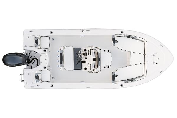 Manufacturer Provided Image: 2025 Robalo 206 Cayman boat, top view, showcasing sleek design and spacious layout.