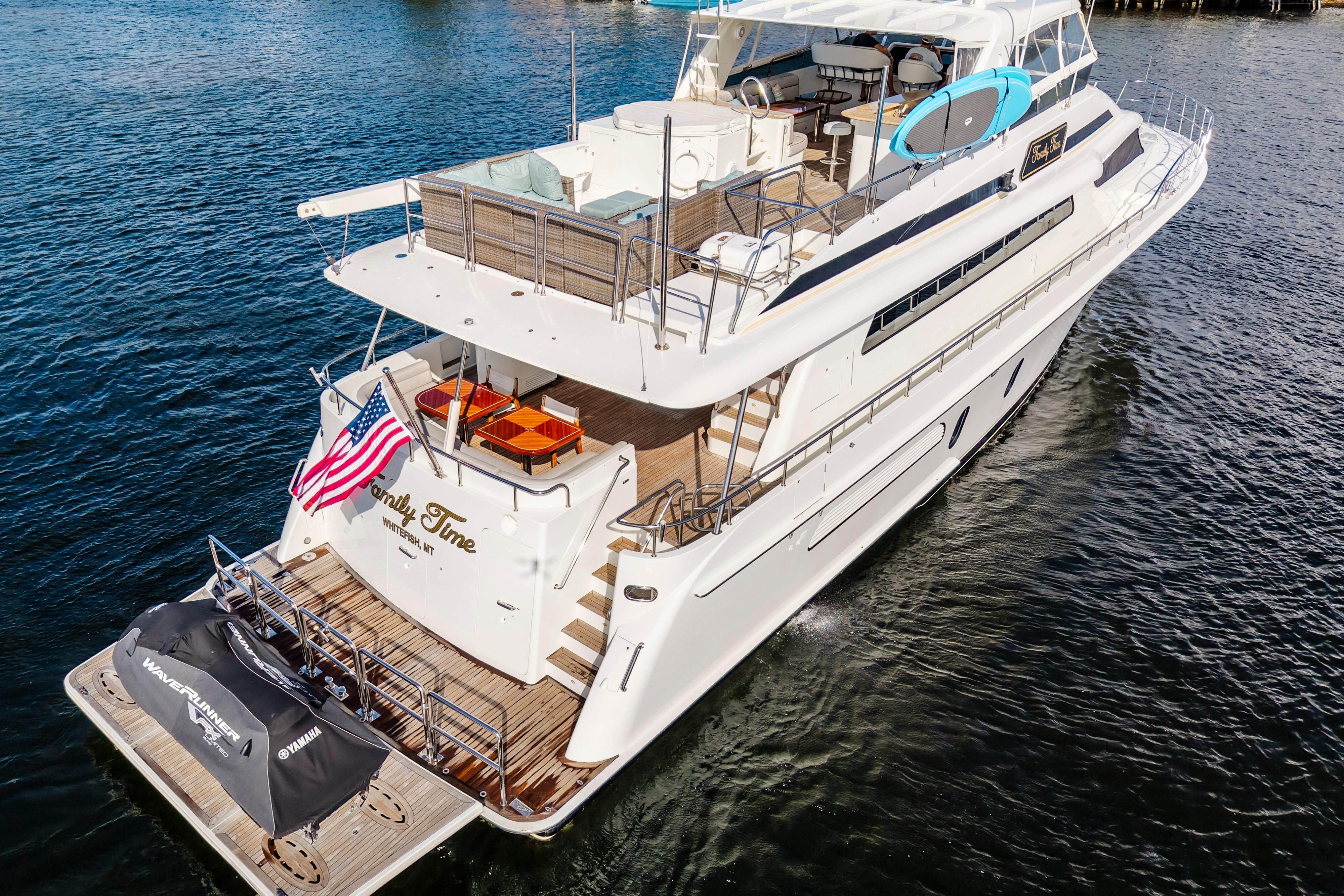 Luxurious 2006 Cheoy Lee 84 Bravo yacht cruising on open water.