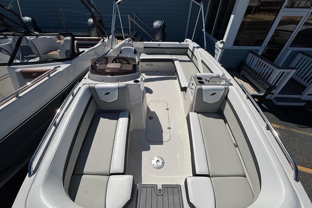 2026 Starcraft SVX 211 OB DC boat interior with spacious seating and modern design.