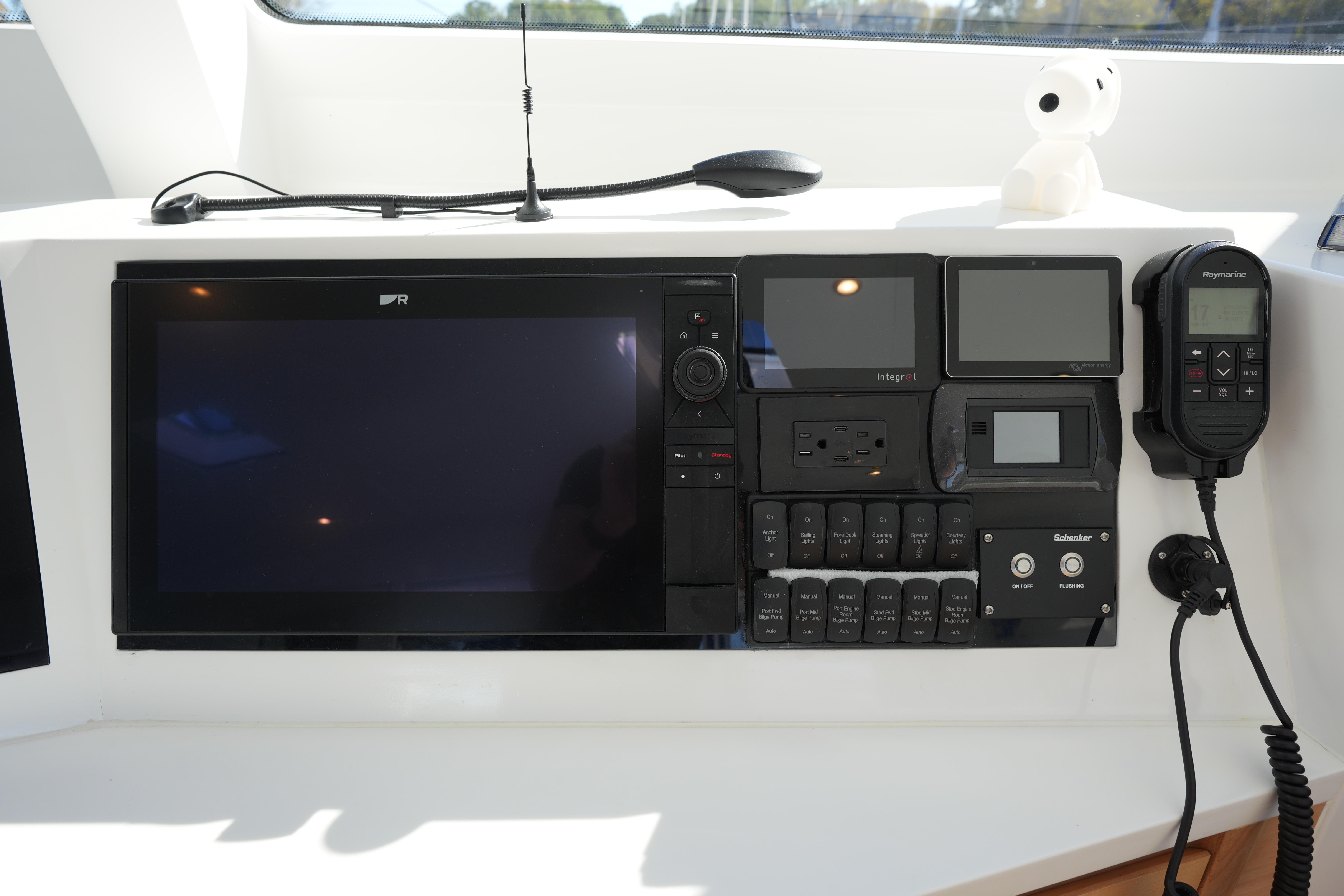 2024 Balance 442 yacht control panel with navigation and communication equipment.