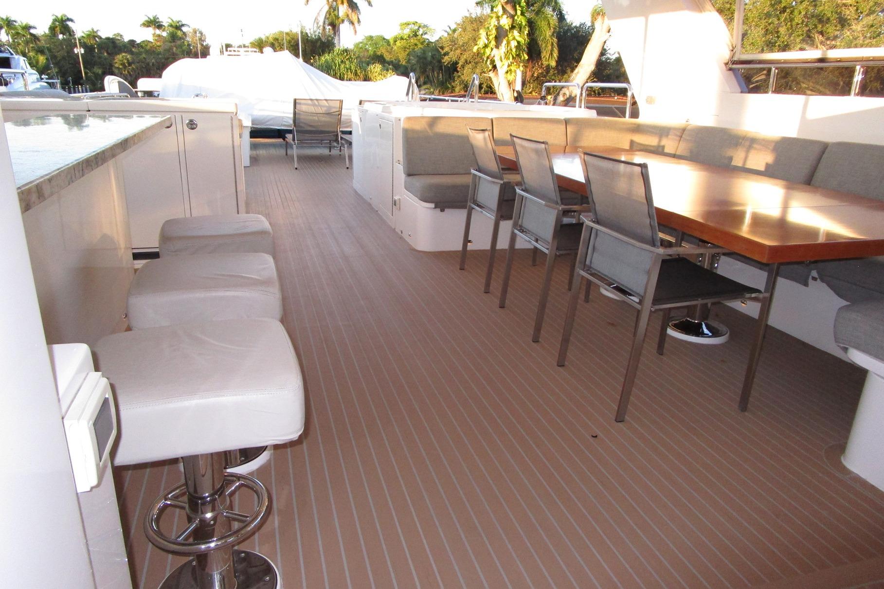 Looking aft from helm deck