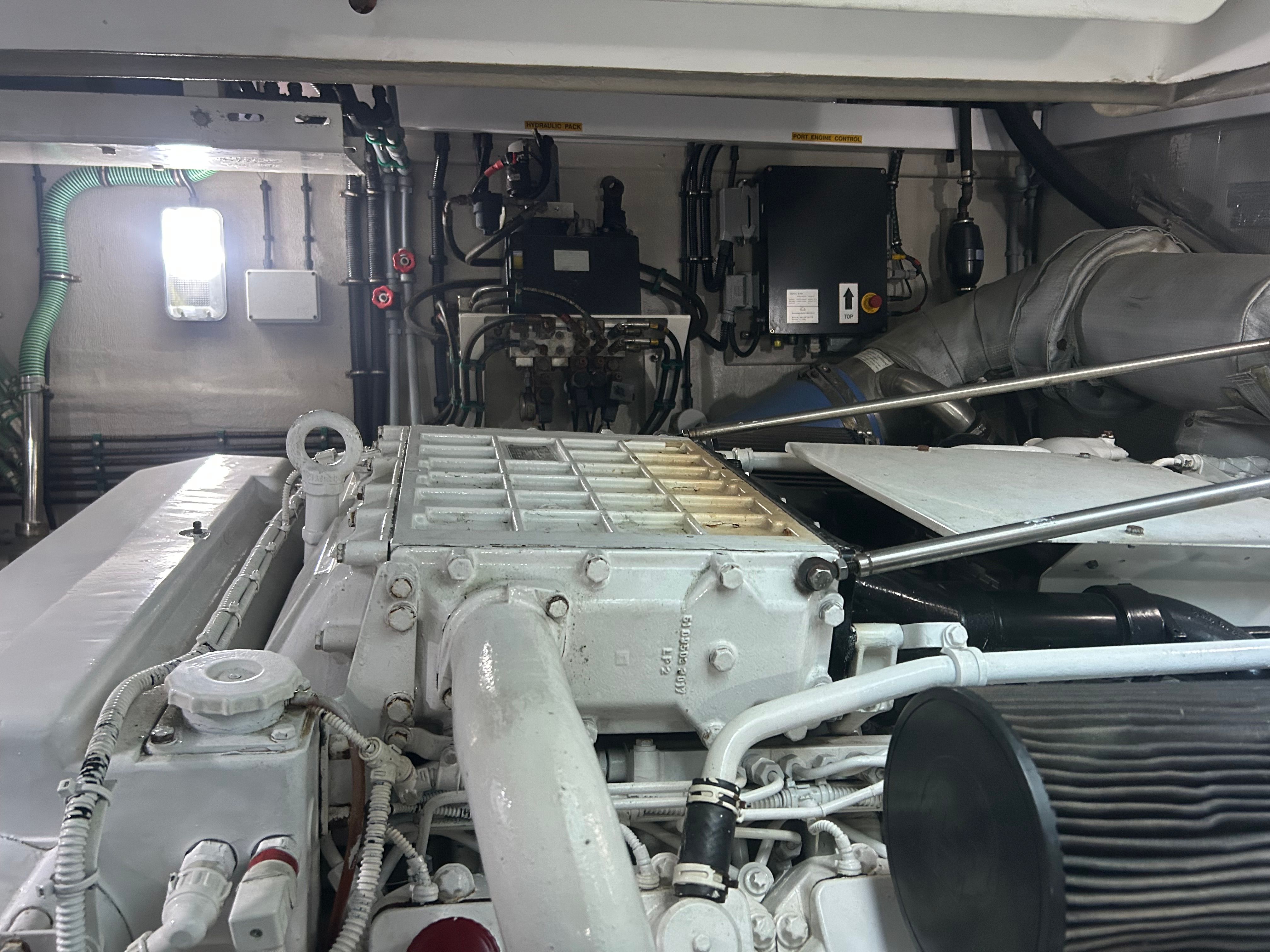 Engine room of Sunseeker Predator 62 yacht, 2008 model.