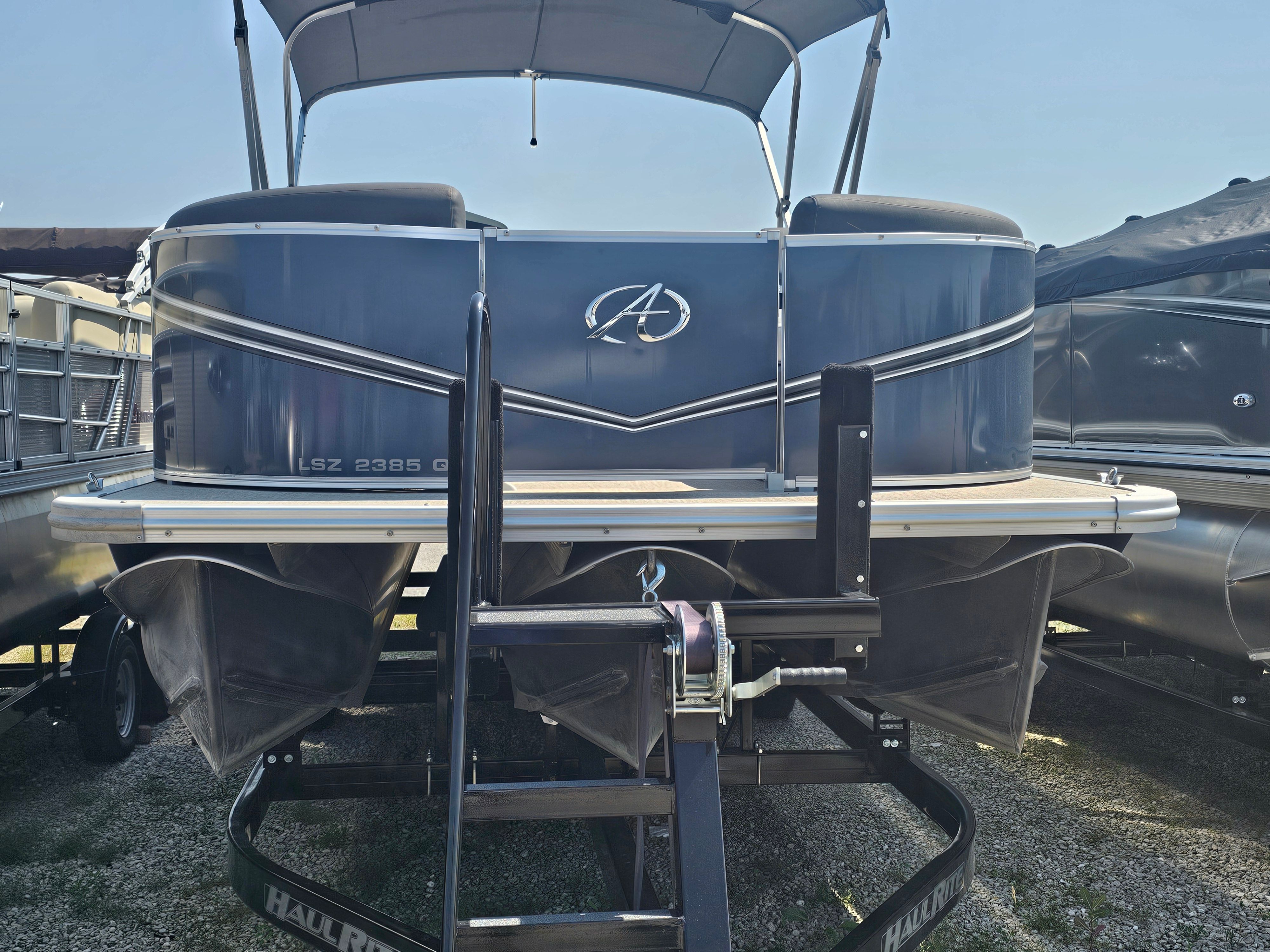 2024 Avalon LSZ 2385 QL pontoon boat on trailer.