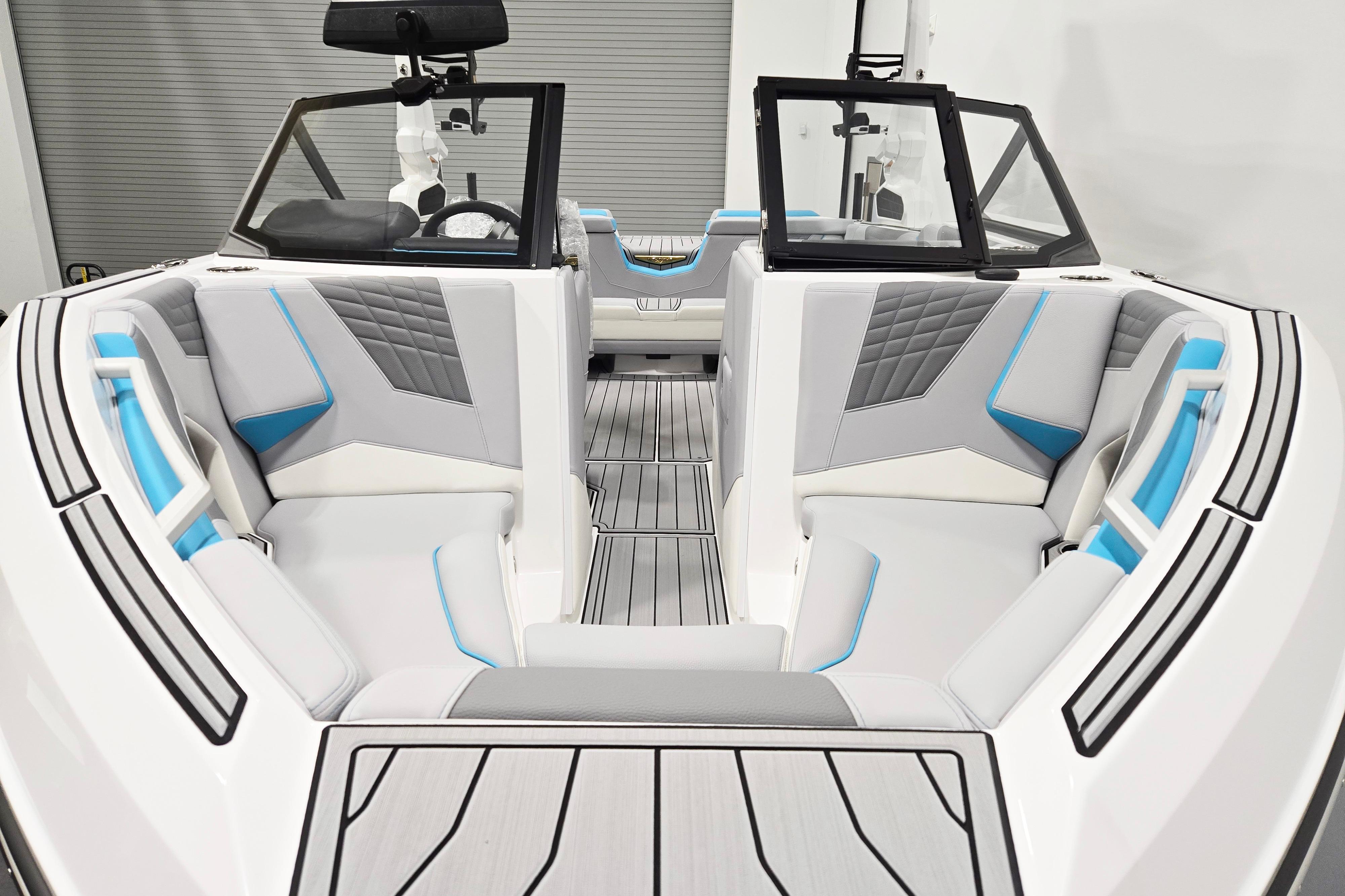 2026 Nautique Super Air Nautique S21 interior with modern seating and sleek design.