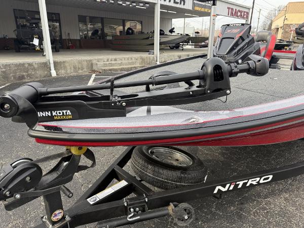 2025 Nitro Z19 boat with Minn Kota Maxxum trolling motor on trailer.