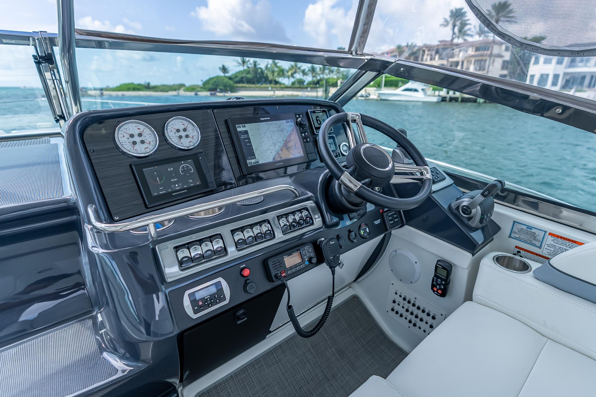 2022 Formula 40 Performance Cruiser helm with advanced navigation and control systems.