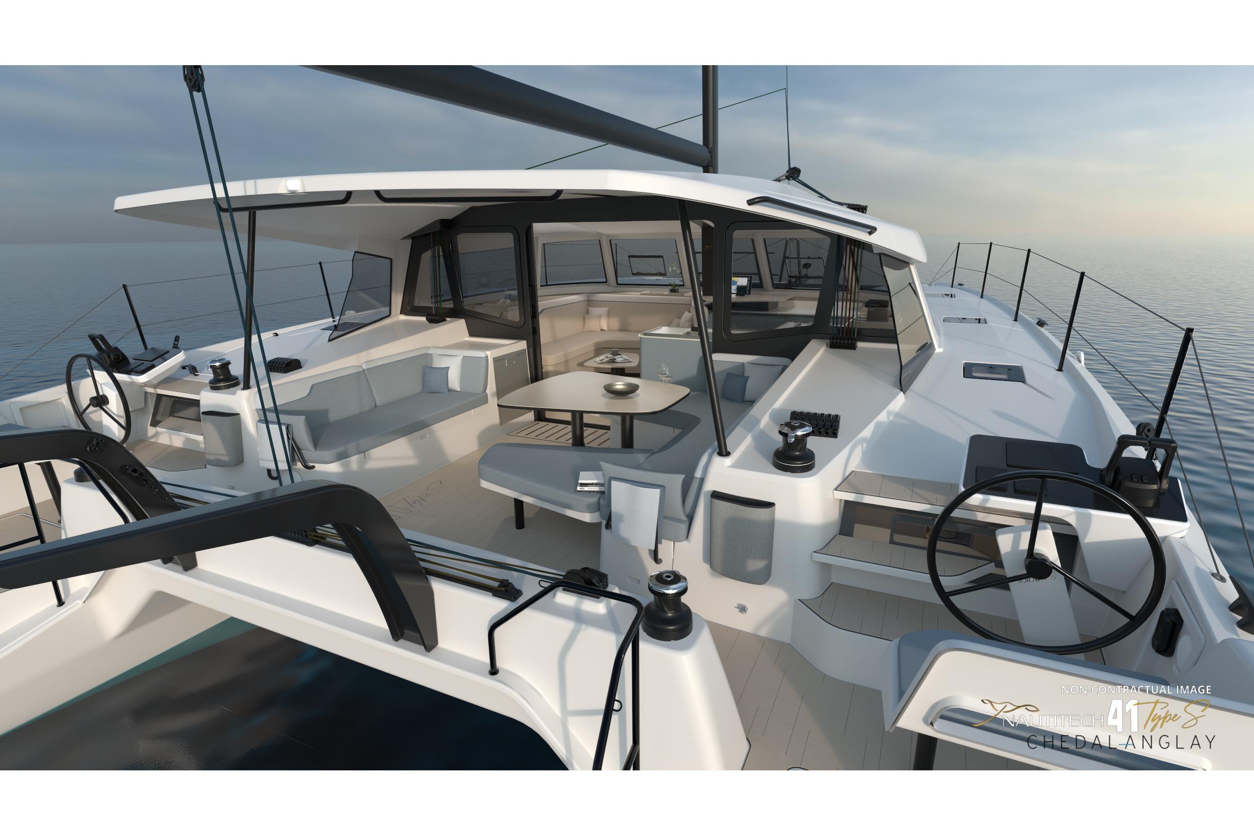 Nautitech 41 Type S 2026 catamaran with modern design and spacious cockpit.
