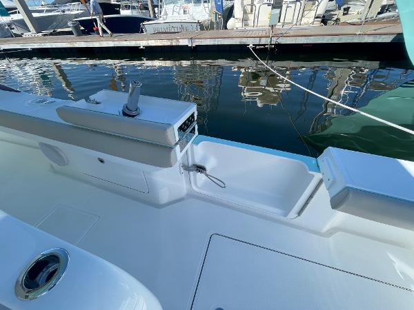 2025 Mag Bay 43 Center Console boat docked at marina.