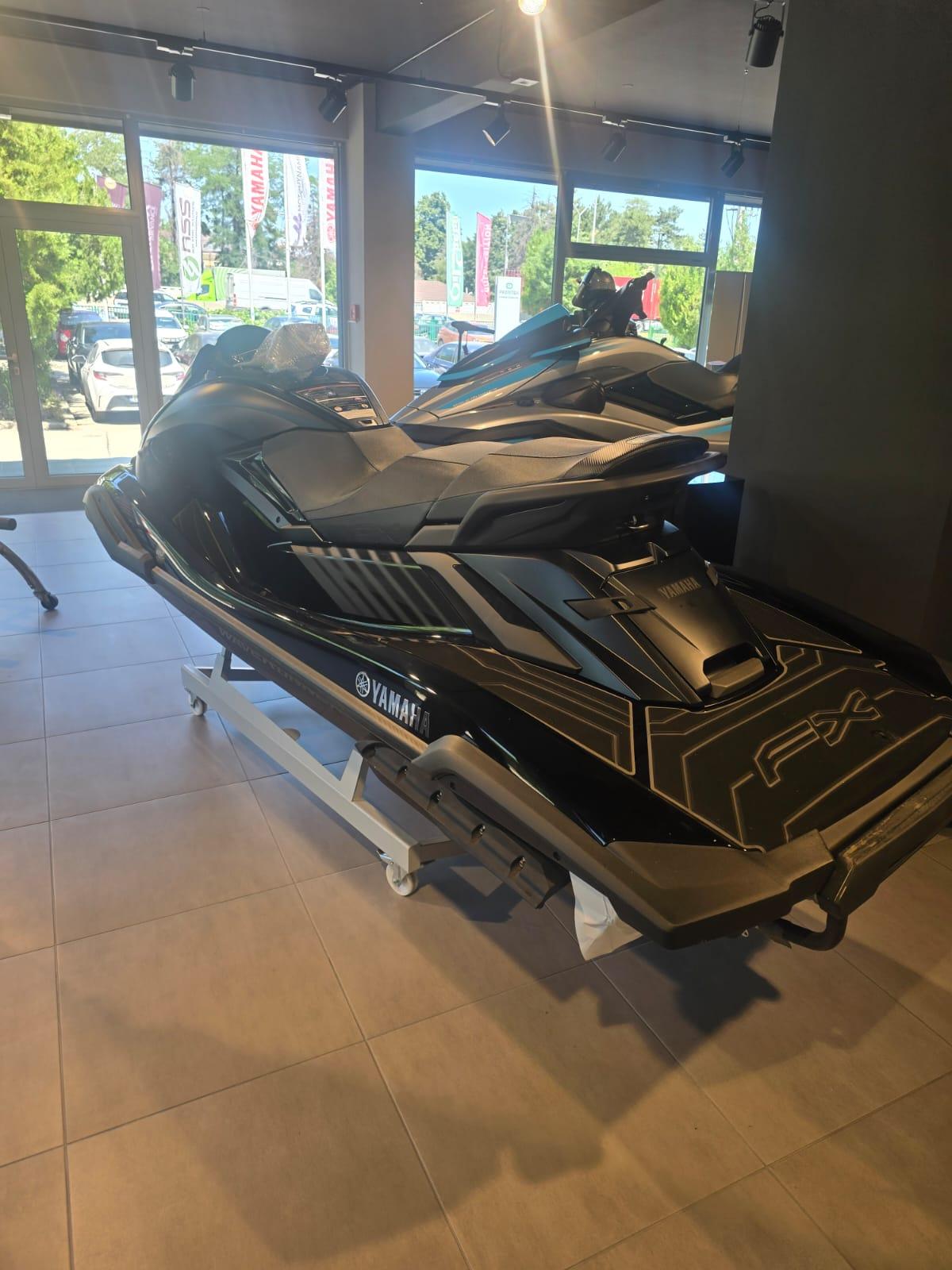 2025 Yamaha WaveRunner FX HO jet ski displayed in showroom.