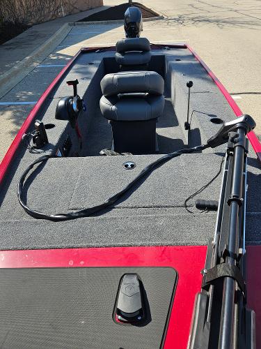 2025 Tracker Panfish 17 boat interior with seating and fishing equipment.