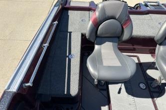 2026 Nitro ZV20 Pro boat interior with gray seating and spacious deck.