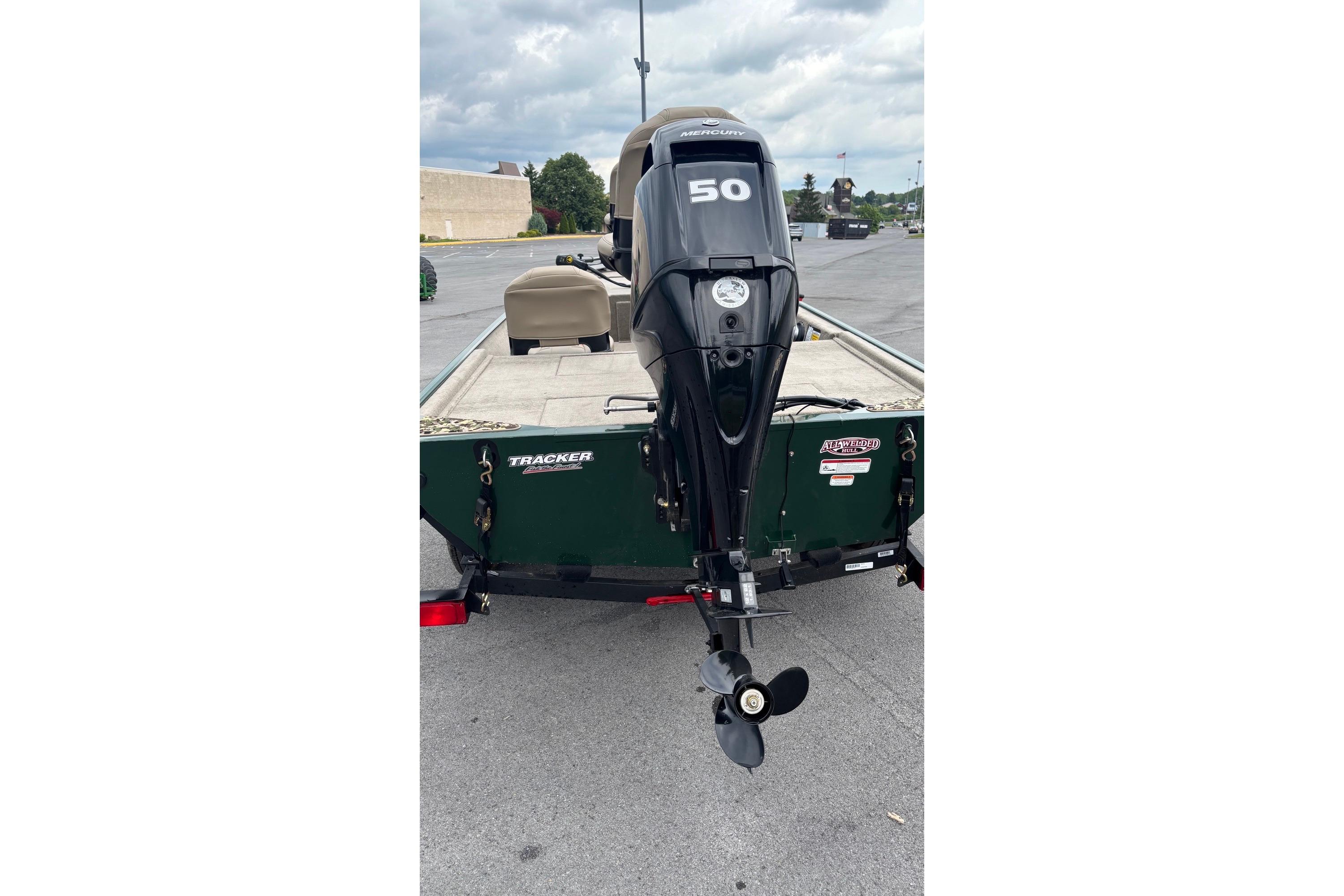 2026 Tracker Bass Tracker Classic Limited boat with Mercury 50 HP outboard motor.
