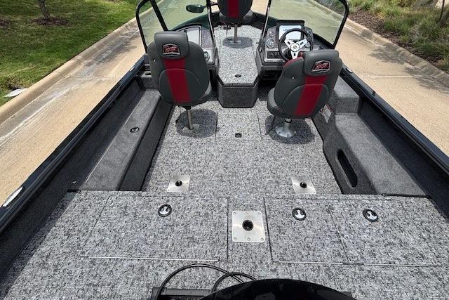 2026 Ranger VS1782SC Angler boat interior with gray carpet and dual seating.