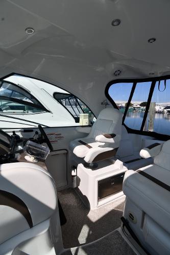 Interior of 2010 Cruisers Yachts 390 Sports Coupe with luxurious seating and modern design.