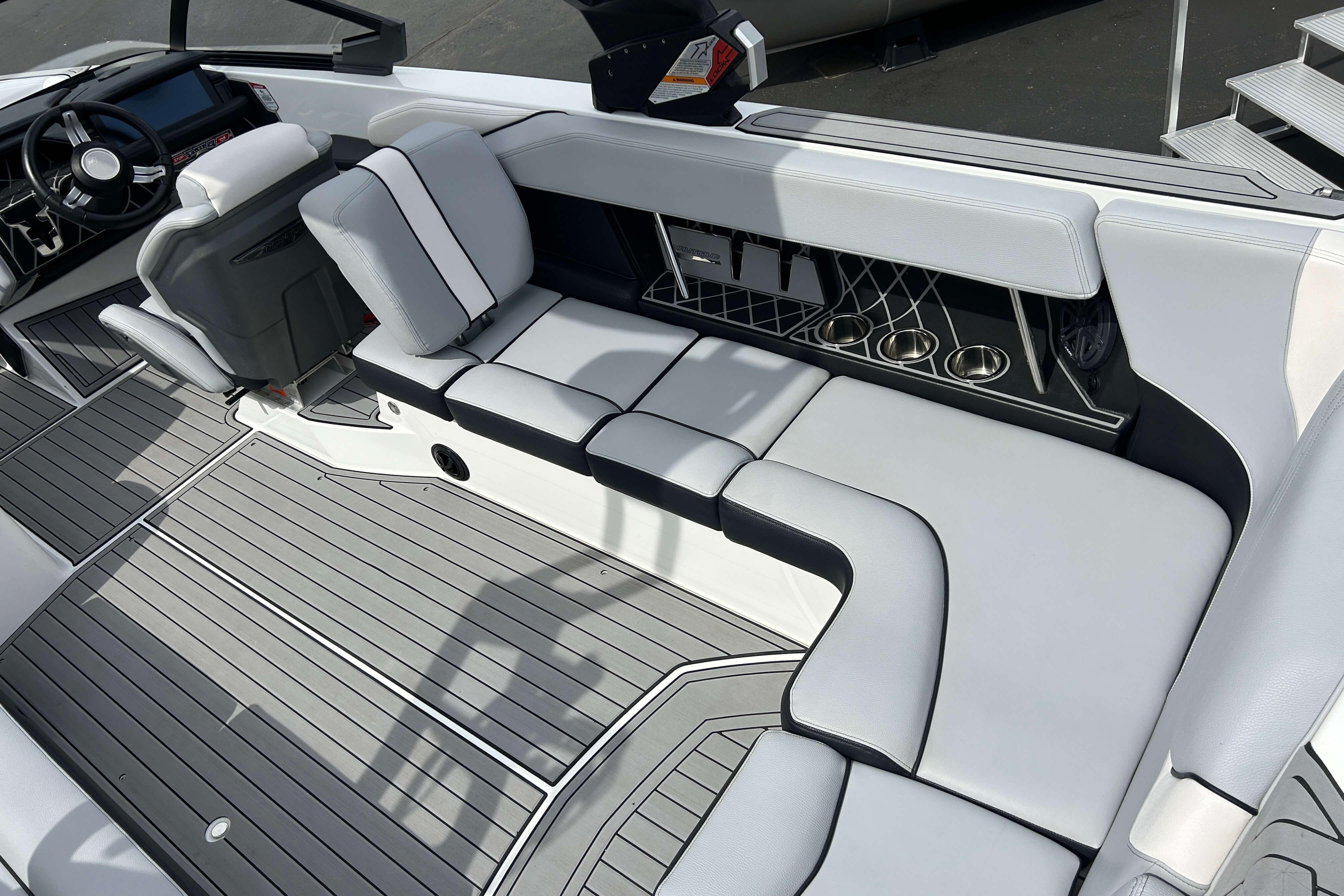 2021 Nautique Super Air Nautique GS24 interior with sleek seating and modern design.