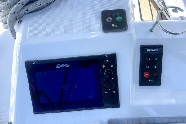 B&G navigation system on 2021 Beneteau Oceanis 41.1 yacht dashboard.