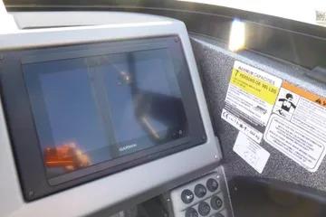Dashboard of 2026 Ranger 2080MS with touchscreen and safety labels.