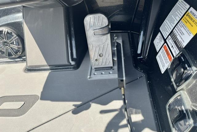 Foot pedal control in 2026 Nitro Z20 XL boat cockpit.