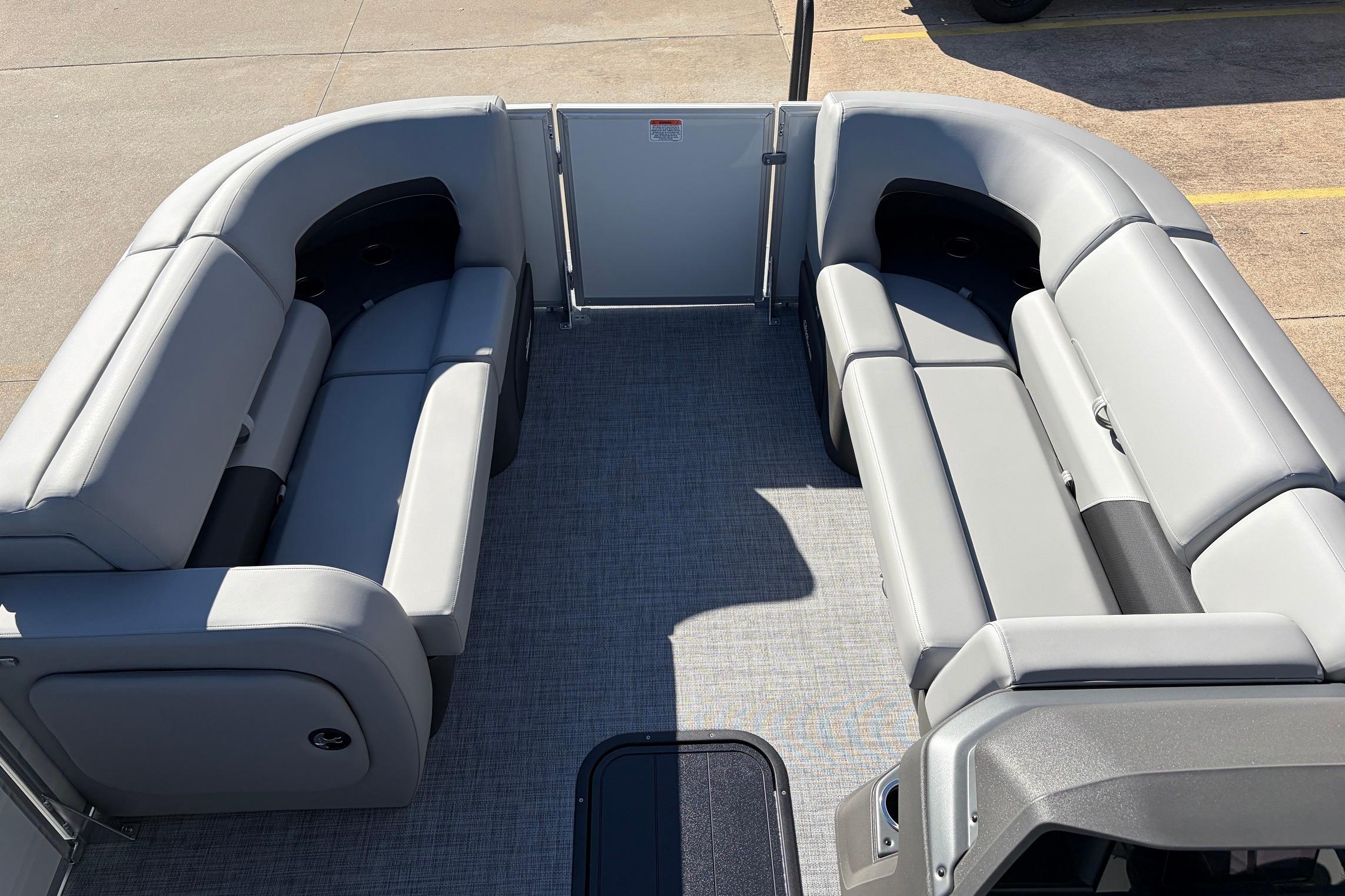 2026 Sun Tracker Party Barge 22 RF XP3 interior with spacious seating and modern design.