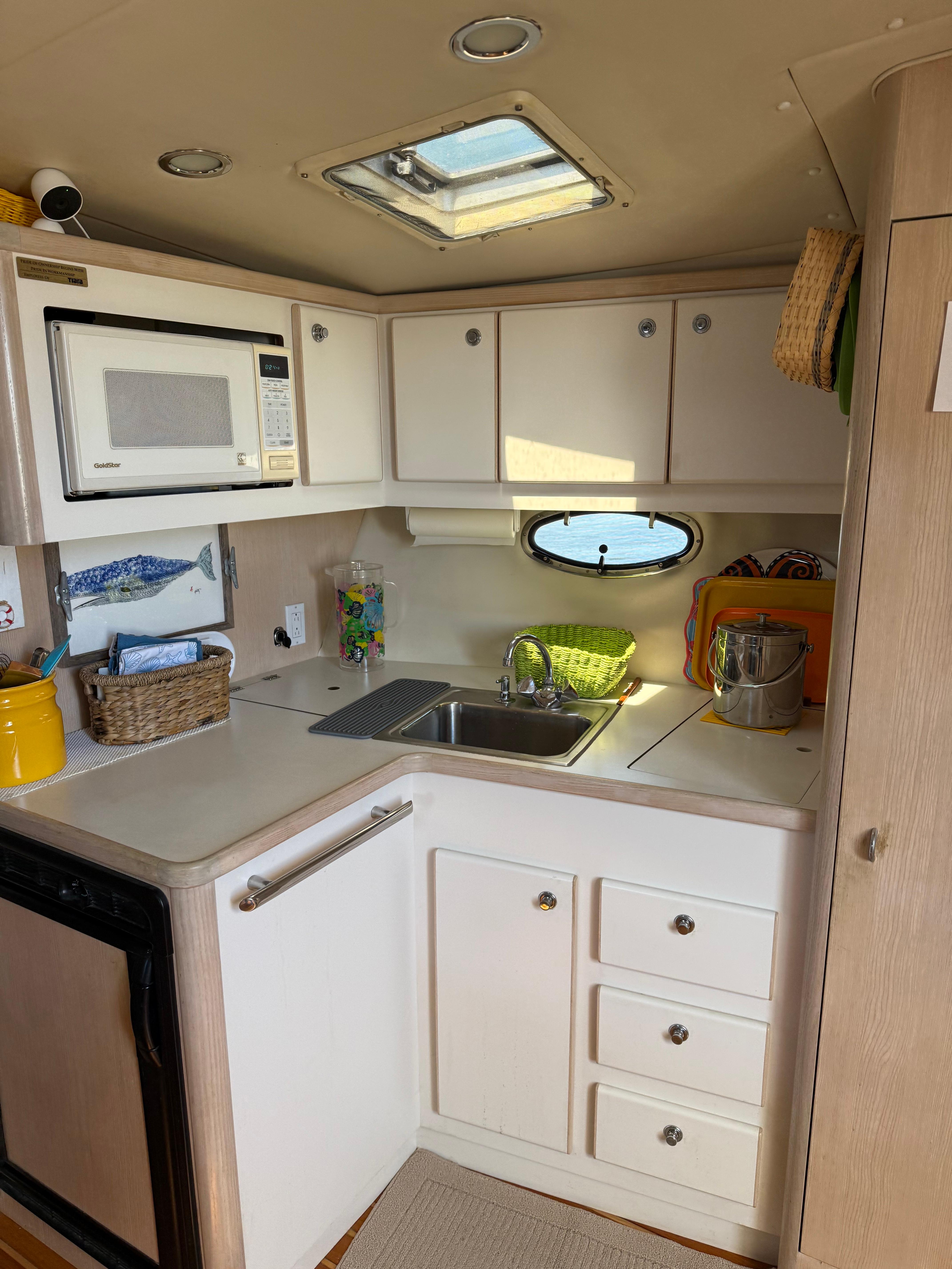1996 Tiara Yachts 3500 Express kitchen area.