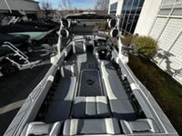 2025 Malibu Wakesetter 26 LSV boat with spacious seating and modern design.