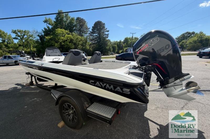 2021 Caymas CX 18 SS boat with Mercury 150 engine, parked outdoors at Dodd RV Marine.